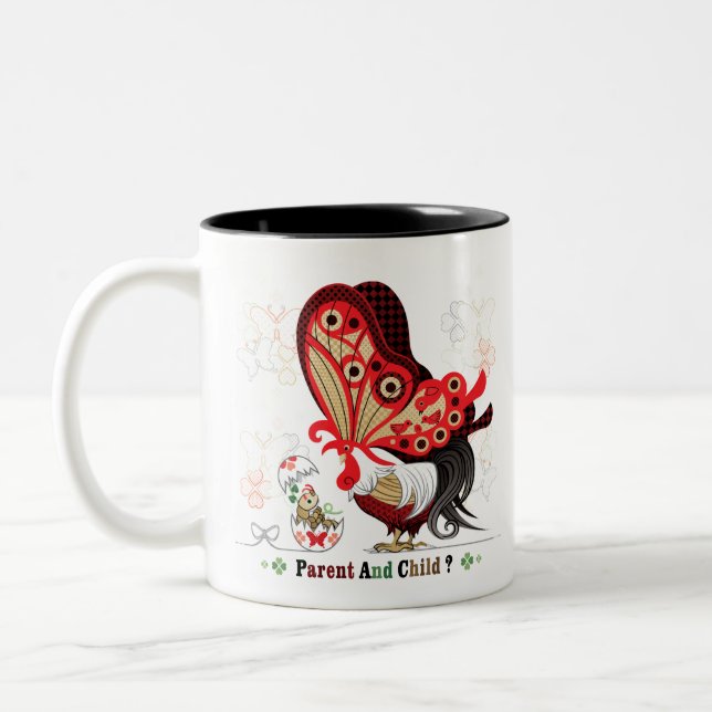 Caneca De Café Em Dois Tons PARENT AND CHILD？（remake） (Esquerda)