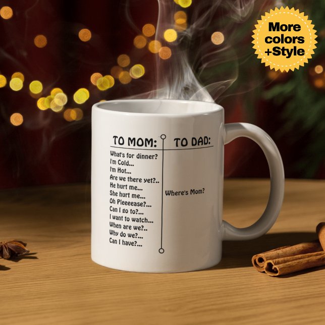 Caneca De Café Em Dois Tons Parentalidade Engraçado - "Mãe dos Idiotas" e Mais (Funny Parenting Mug - "Mom of Sassholes" & More - Perfect Mom Gift)