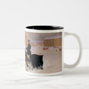Caneca De Café Em Dois Tons Pares de Pólo com um cavalo do traço em Bolshoi