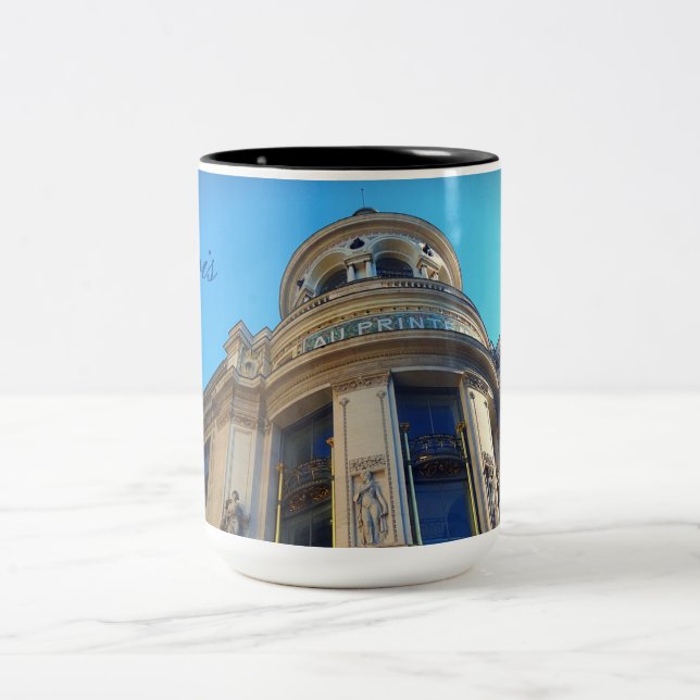 Caneca De Café Em Dois Tons Paris. Impressão (Centro)