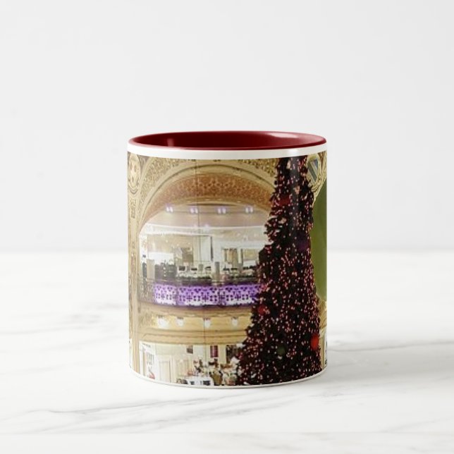 Caneca De Café Em Dois Tons Paris Lafayette Christmas Tree Mug (Centro)