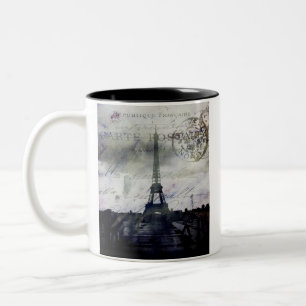 Caneca De Café Em Dois Tons Paris Textured na lavanda