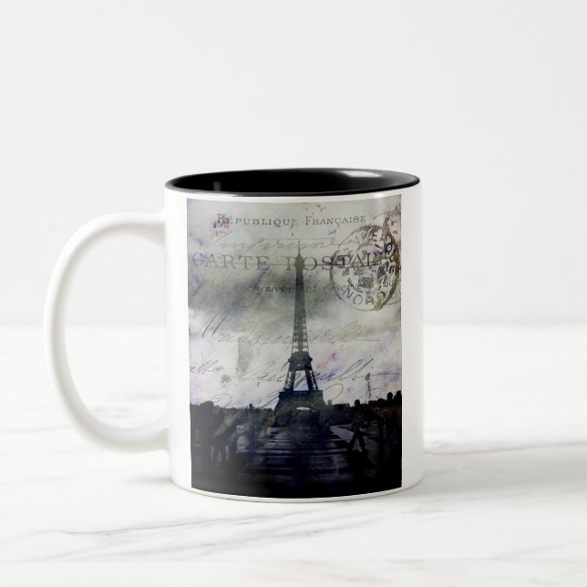 Caneca De Café Em Dois Tons Paris Textured na lavanda (Esquerda)