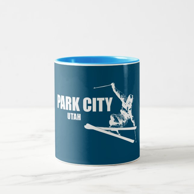 Caneca De Café Em Dois Tons Park City Utah Skier (Centro)