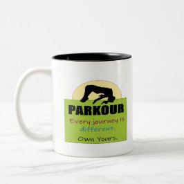 Caneca De Café Em Dois Tons Parkour-each Journey É Diferente Do Seu
