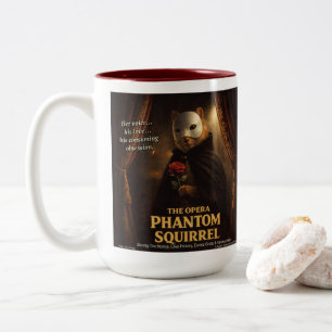 Caneca De Café Em Dois Tons Paródia de Esquilo Fantasma da Ópera