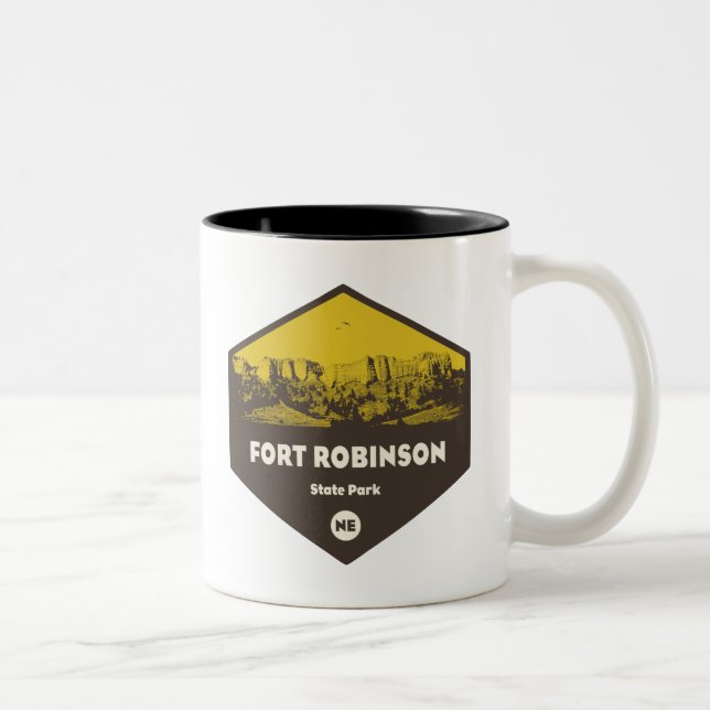 Caneca De Café Em Dois Tons Parque Estadual Fort Robinson Nebraska (Direita)