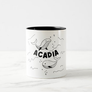 Caneca De Café Em Dois Tons Parque Nacional Acadia Maine Baleias