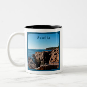Caneca De Café Em Dois Tons Parque Nacional Acadia Thunder Hole Maine