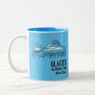 Caneca De Café Em Dois Tons Parque Nacional da Geleira Lago Escondido Montana