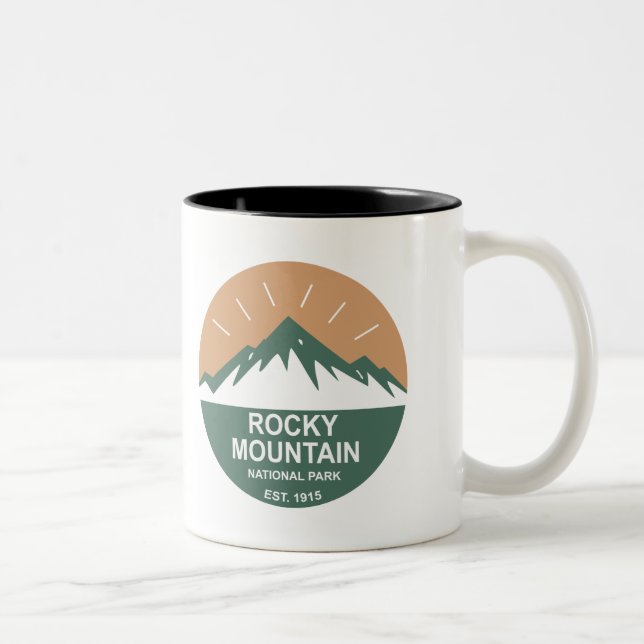 Caneca De Café Em Dois Tons Parque nacional de montanha rochosa (Direita)
