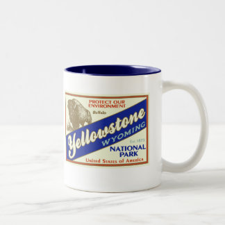 Caneca De Café Em Dois Tons Parque nacional de Yellowstone (búfalo)
