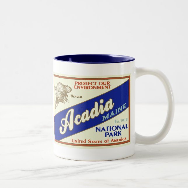 Caneca De Café Em Dois Tons Parque nacional do Acadia (Direita)