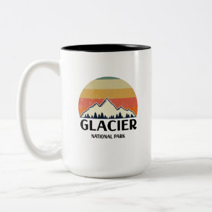 Caneca De Café Em Dois Tons Parque Nacional do Glacier Vintage