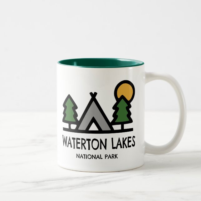 Caneca De Café Em Dois Tons Parque Nacional dos Lagos Waterton (Direita)