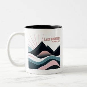 Caneca De Café Em Dois Tons Parque Nacional Lake District Colinas Coloridas