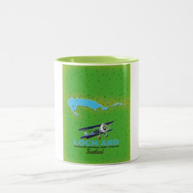 Caneca De Café Em Dois Tons Parque Nacional Loch Ard Trossachs, mapa de Stirli (Centro)