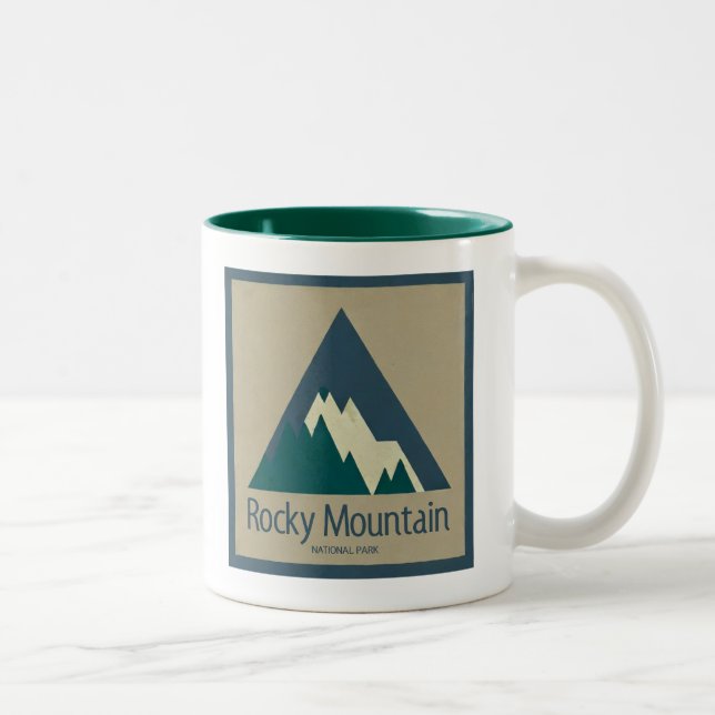 Caneca De Café Em Dois Tons Parque Nacional Montanhas Rochosas Rústico (Direita)