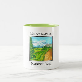 Caneca De Café Em Dois Tons Parque Nacional Monte Rainier