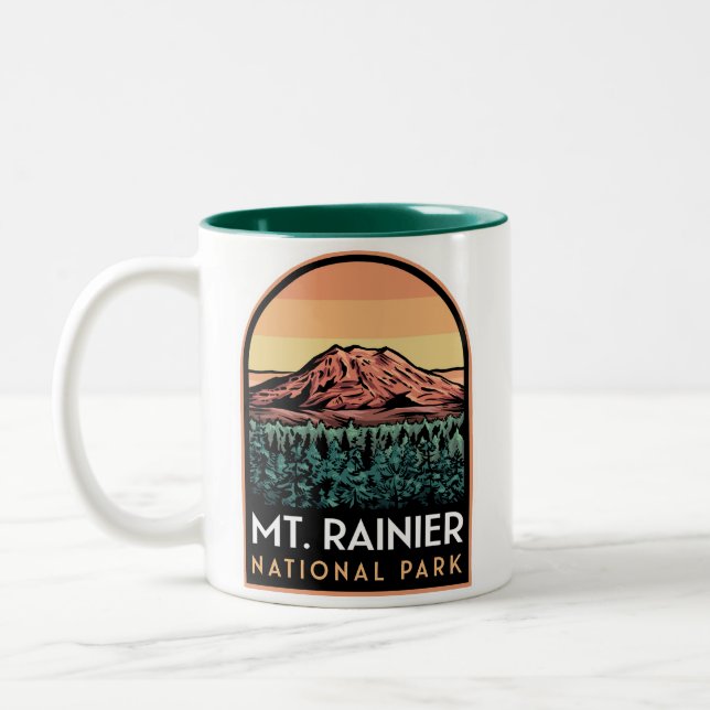 Caneca De Café Em Dois Tons Parque Nacional Monte Rainier (Esquerda)