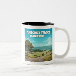 Caneca De Café Em Dois Tons Parque Nacional Natchez Trace Mississippi Rainbow