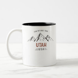 Caneca De Café Em Dois Tons Parque Nacional Vintage Zion