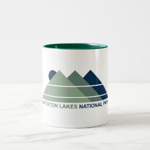 Caneca De Café Em Dois Tons Parque Nacional Waterton Lakes Mountain Sun