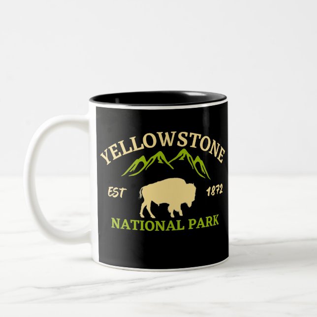 Caneca De Café Em Dois Tons Parque Nacional Yellowstone (Esquerda)