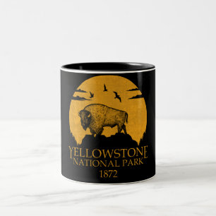 Caneca De Café Em Dois Tons Parque Nacional Yellowstone, Eusa Vintage Retro Bi