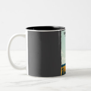 Caneca De Café Em Dois Tons Parque Nacional Yellowstone Poster de viagens
