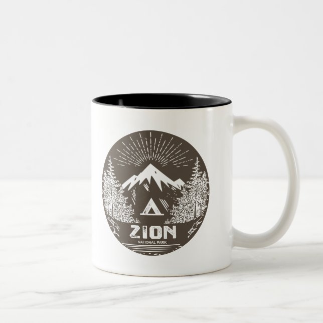 Caneca De Café Em Dois Tons Parque Nacional Zion (Direita)