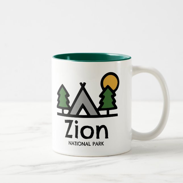 Caneca De Café Em Dois Tons Parque Nacional Zion (Direita)