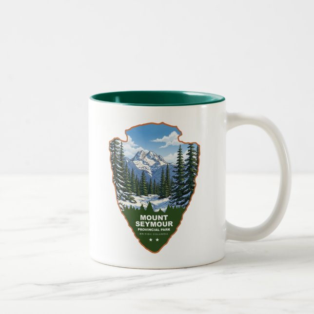 Caneca De Café Em Dois Tons Parque Provincial Mount Seymour Arrowhead (Direita)