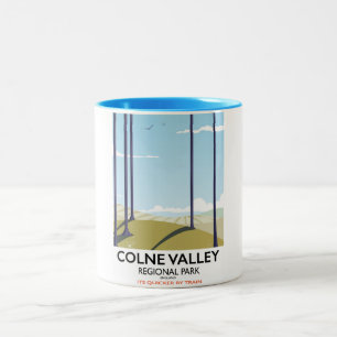 Caneca De Café Em Dois Tons Parque Regional do Vale de Colne, cartaz ferroviár