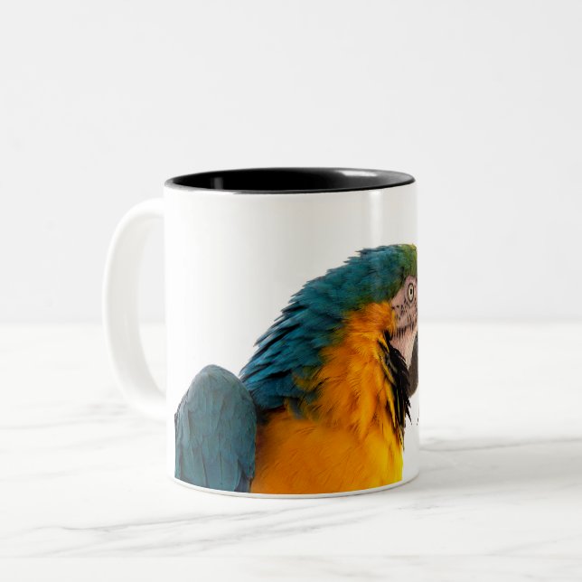 Caneca De Café Em Dois Tons Parrot Post-it Notes (Frente Esquerda)