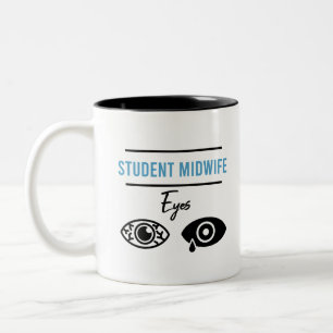 Caneca De Café Em Dois Tons Parteira Estudante Figurume Midwifery Engraçado Pr