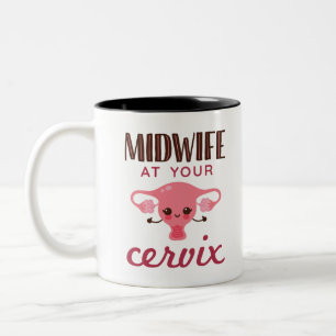 Caneca De Café Em Dois Tons Parteira No Seu Cerviz