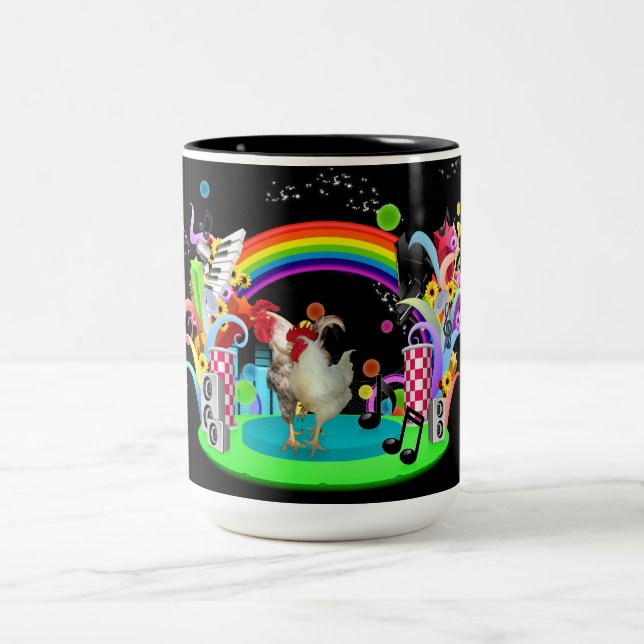 Caneca De Café Em Dois Tons Partido Funky da galinha (Centro)