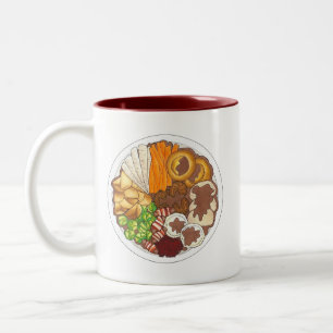 Caneca De Café Em Dois Tons Partido Jante de Natal UK Comida Festiva Britânica