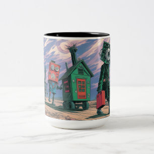 Caneca De Café Em Dois Tons Partindo para um terreno melhor