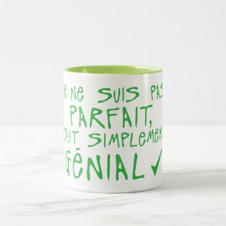 Caneca De Café Em Dois Tons pas parfait simplement genial citation