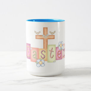 Caneca De Café Em Dois Tons Páscoa