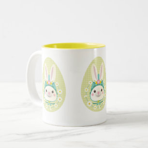 Caneca De Café Em Dois Tons Páscoa Bunny Mug