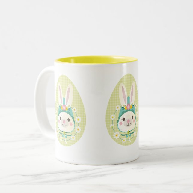 Caneca De Café Em Dois Tons Páscoa Bunny Mug (Frente Esquerda)