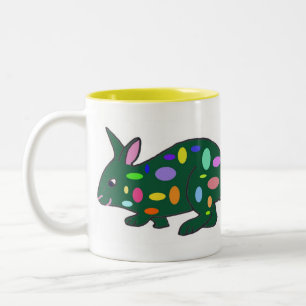 Caneca De Café Em Dois Tons Páscoa Coelhinho