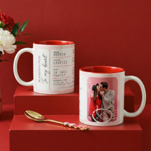 Caneca De Café Em Dois Tons Passagem de Embarque para o Bilhete do Plano de Am