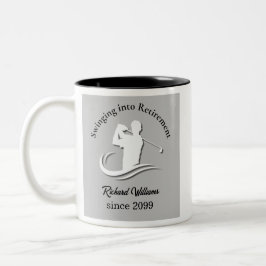 Caneca De Café Em Dois Tons Passando para o Partido Jogador de Golfe Moderno d