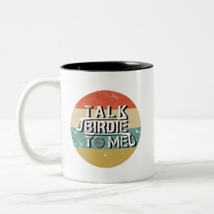 Caneca De Café Em Dois Tons Passarinho da conversa a mim - vintage engraçado