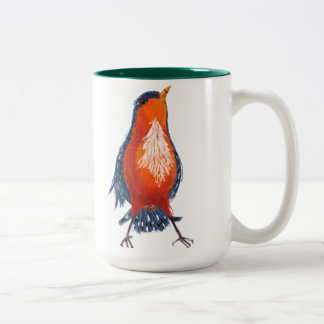 Caneca De Café Em Dois Tons Pássaro