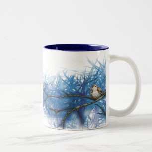 Caneca De Café Em Dois Tons pássaro belicoso